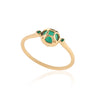 18K Solid Yellow Gold Green Onyx Dainty Ring Thumbnail