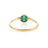 18K Solid Yellow Gold Green Onyx Dainty Ring Thumbnail