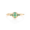 18K Solid Yellow Gold Green Onyx Dainty Ring Thumbnail